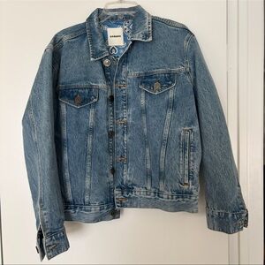 Sandro denim jacket with pattern inside